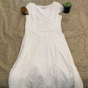 Sandra Darren White Lace Maxi Dress